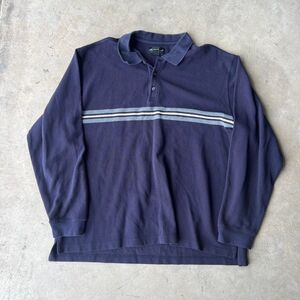 Eddie Bauer Long sleeve Rugby Polo Mens size XXL Y2k rare